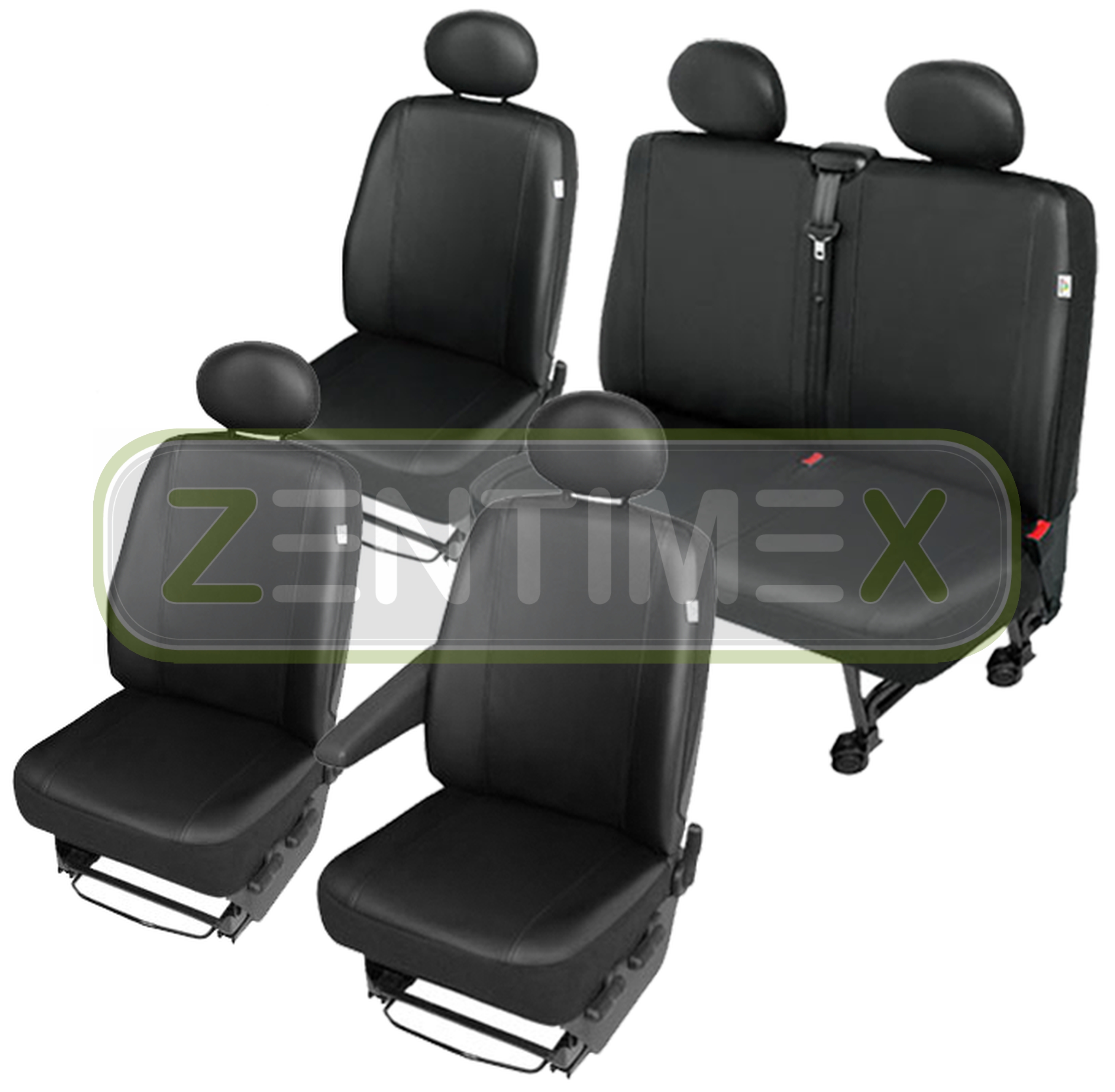 Sitzbezüge Schonbezüge SET QBB VW T4 Transporter Kunstleder schwarz