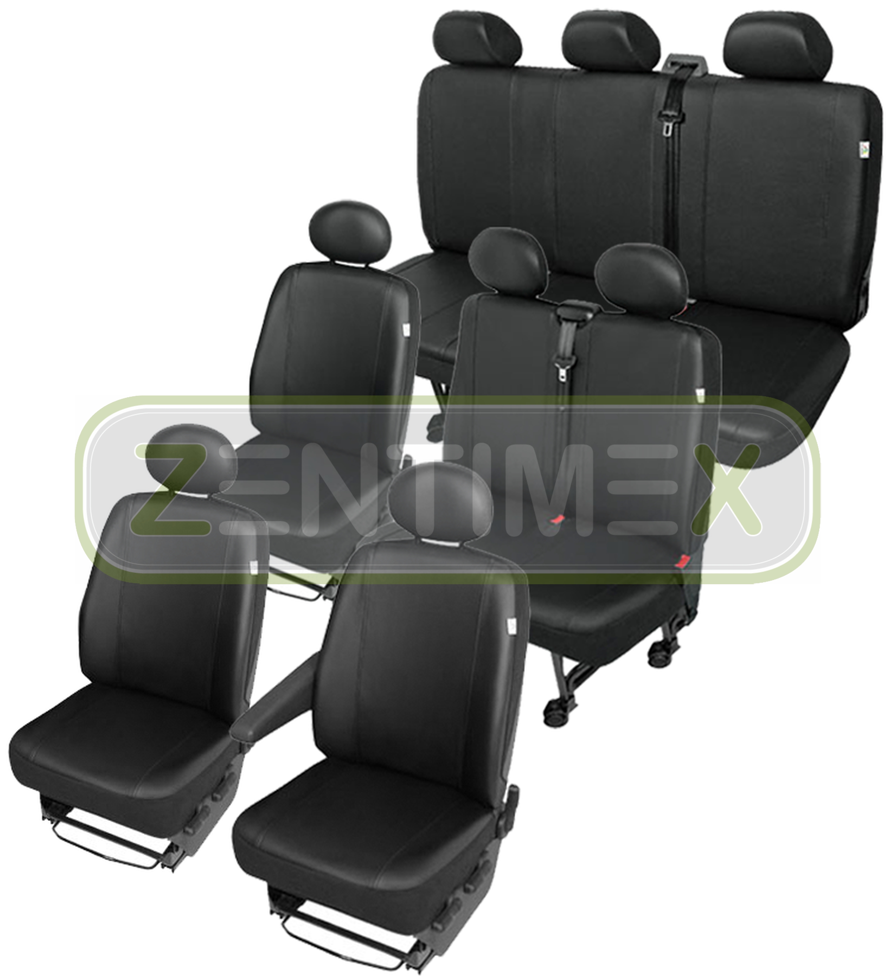 Coprisedili Rivestimenti Set QX per VW Crafter ECOPELLE NERA