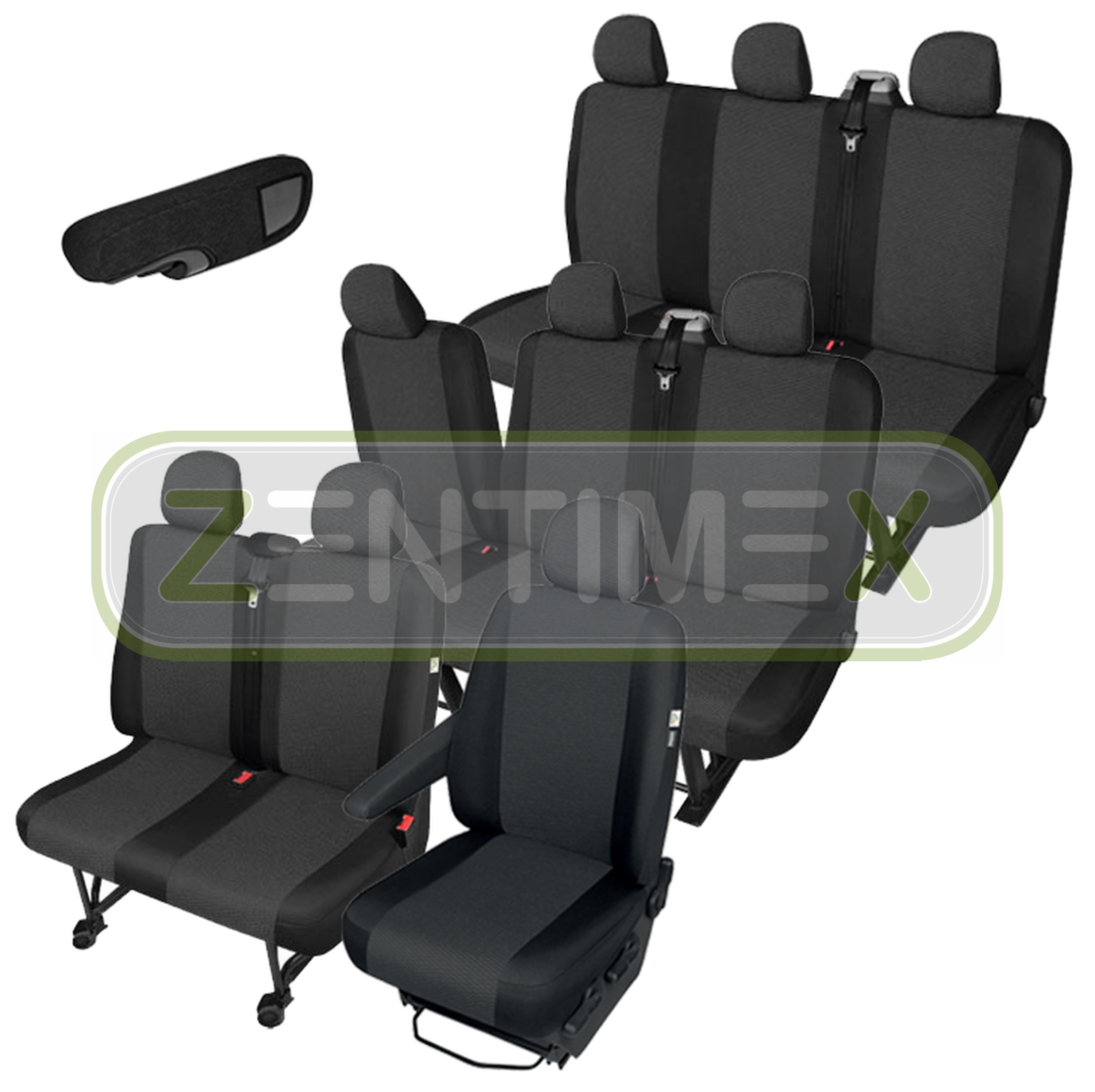 MASTER LUX S Sitzbezüge Schonbezüge 2+1 grau-schwarz für RENAULT TRAFIC