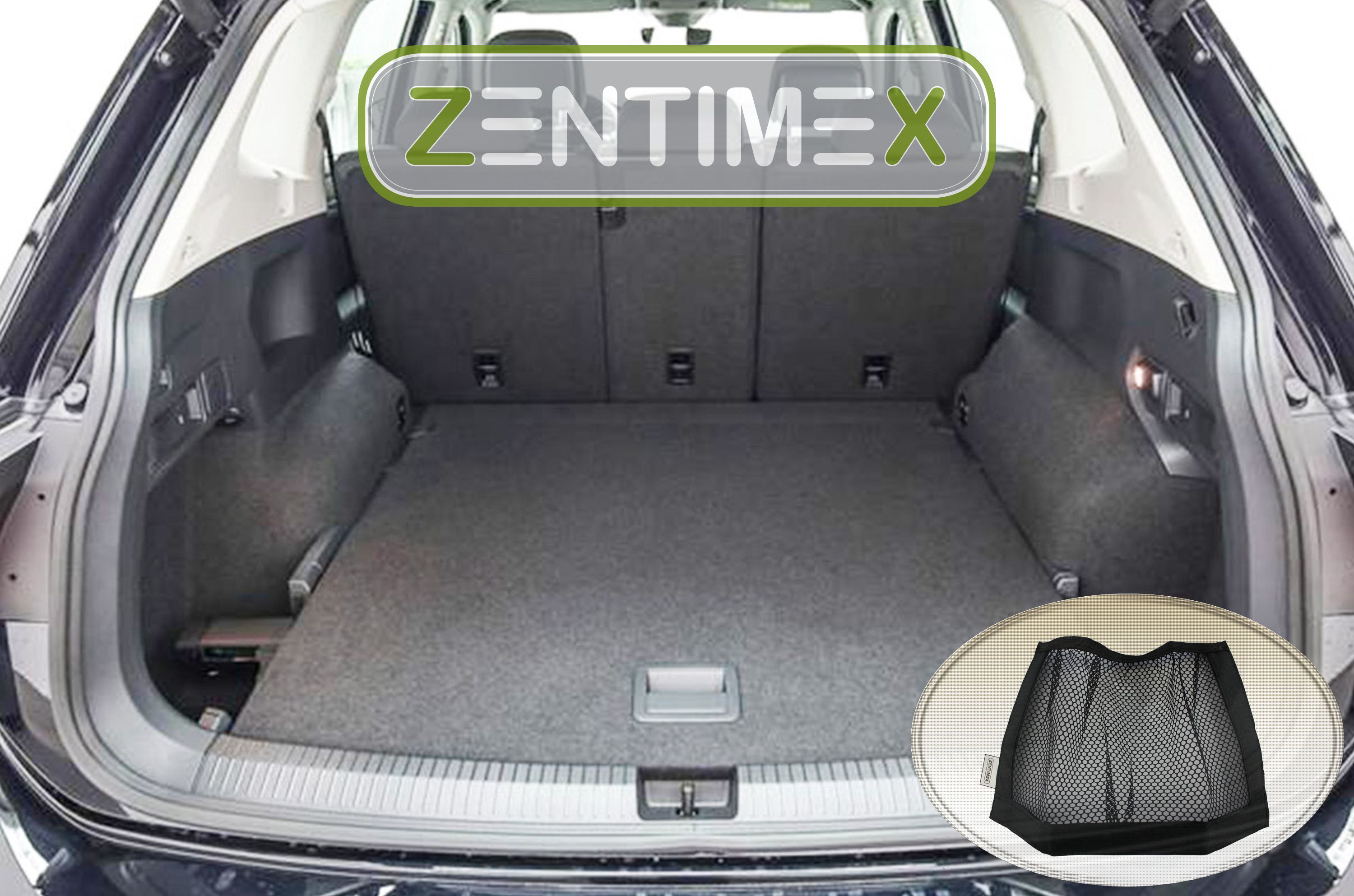 Netztasche für VW Volkswagen Tiguan Allspace 4WD Allrad37 Kofferraumwanne TPE