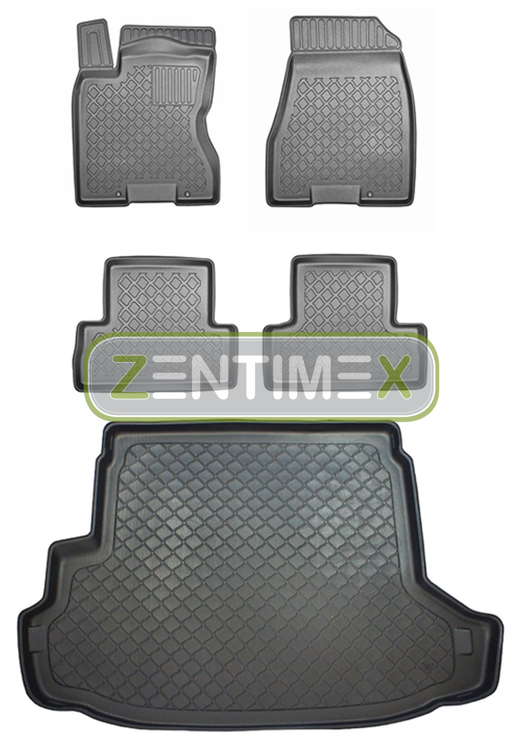 Z330584 SET Kofferraumwanne Gummifußmatten für Nissan X-Trail 3 T32 Facelift Ste