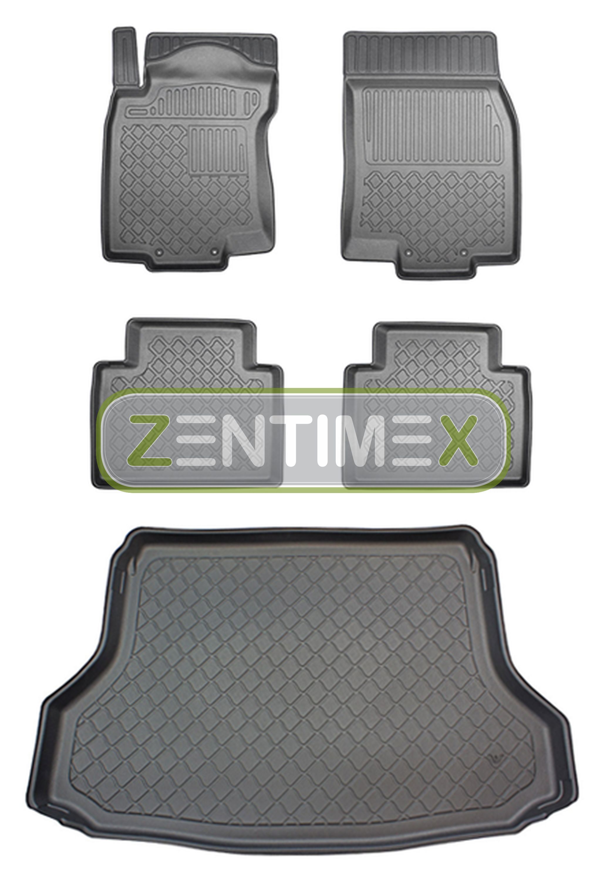 Z330584 SET Kofferraumwanne Gummifußmatten für Nissan X-Trail 3 T32 Facelift Ste